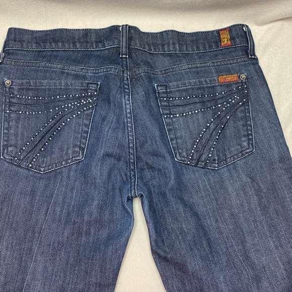 7 for all mankind dark wash dojo blue jeans size 30 - Picture 6 of 13